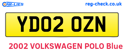 YD02OZN are the vehicle registration plates.