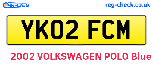 YK02FCM are the vehicle registration plates.