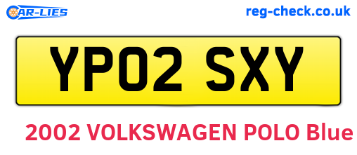 YP02SXY are the vehicle registration plates.