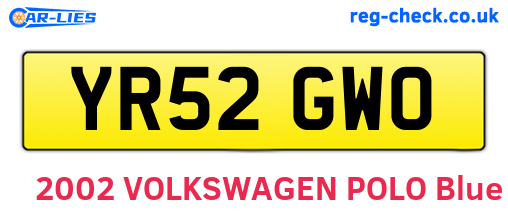 YR52GWO are the vehicle registration plates.