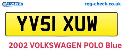 YV51XUW are the vehicle registration plates.