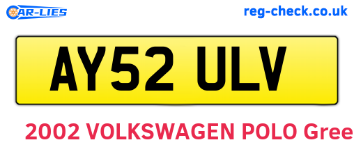 AY52ULV are the vehicle registration plates.