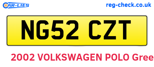 NG52CZT are the vehicle registration plates.