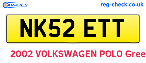 NK52ETT are the vehicle registration plates.
