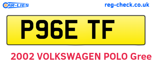 P96ETF are the vehicle registration plates.