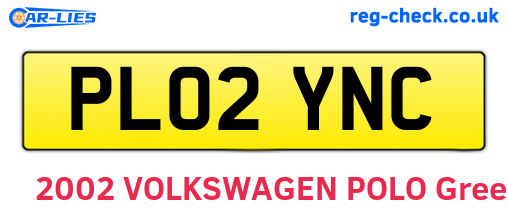 PL02YNC are the vehicle registration plates.