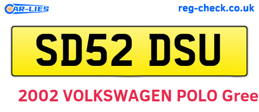 SD52DSU are the vehicle registration plates.