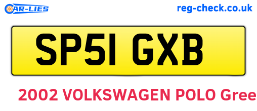 SP51GXB are the vehicle registration plates.