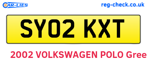 SY02KXT are the vehicle registration plates.