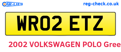 WR02ETZ are the vehicle registration plates.