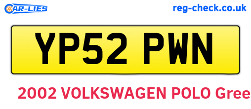 YP52PWN are the vehicle registration plates.