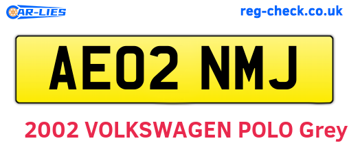 AE02NMJ are the vehicle registration plates.