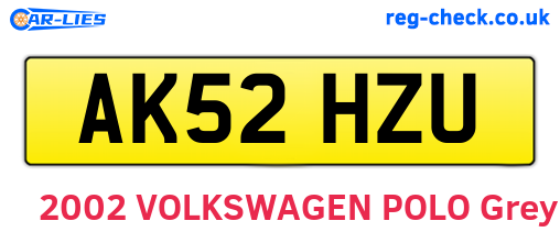 AK52HZU are the vehicle registration plates.