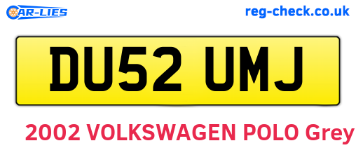 DU52UMJ are the vehicle registration plates.