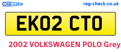 EK02CTO are the vehicle registration plates.
