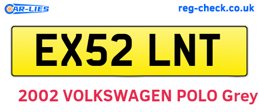 EX52LNT are the vehicle registration plates.
