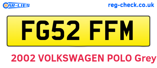 FG52FFM are the vehicle registration plates.