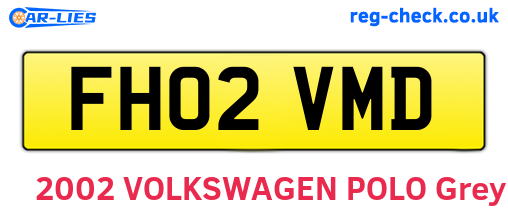FH02VMD are the vehicle registration plates.