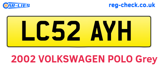 LC52AYH are the vehicle registration plates.