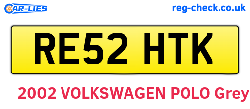 RE52HTK are the vehicle registration plates.