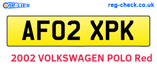 AF02XPK are the vehicle registration plates.