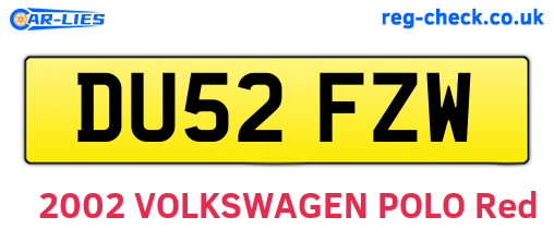 DU52FZW are the vehicle registration plates.
