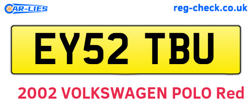 EY52TBU are the vehicle registration plates.