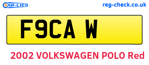 F9CAW are the vehicle registration plates.