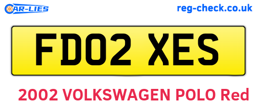 FD02XES are the vehicle registration plates.