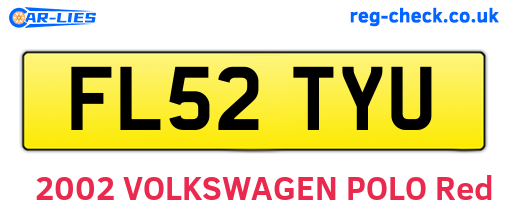 FL52TYU are the vehicle registration plates.