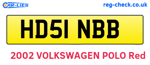 HD51NBB are the vehicle registration plates.