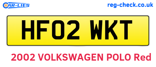 HF02WKT are the vehicle registration plates.