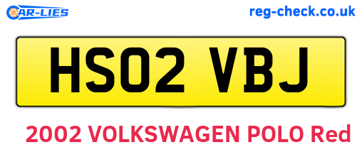 HS02VBJ are the vehicle registration plates.