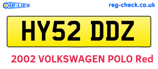HY52DDZ are the vehicle registration plates.