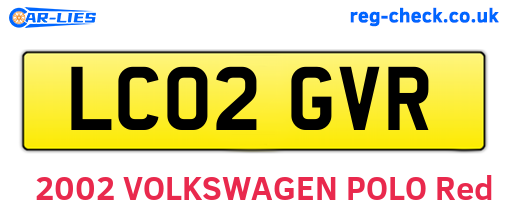 LC02GVR are the vehicle registration plates.