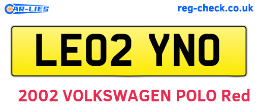LE02YNO are the vehicle registration plates.