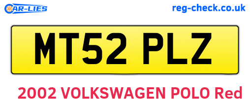 MT52PLZ are the vehicle registration plates.