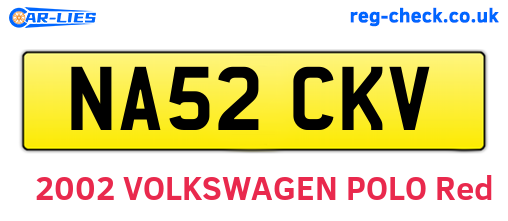 NA52CKV are the vehicle registration plates.