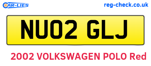 NU02GLJ are the vehicle registration plates.