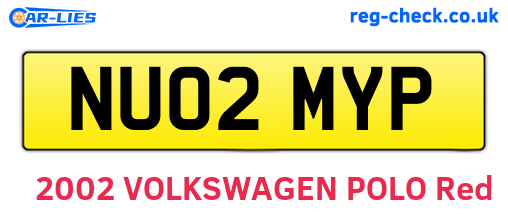 NU02MYP are the vehicle registration plates.
