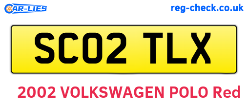 SC02TLX are the vehicle registration plates.