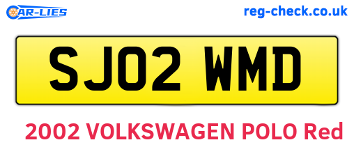 SJ02WMD are the vehicle registration plates.