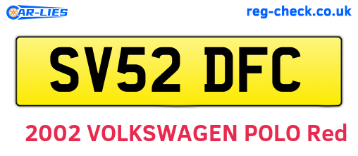 SV52DFC are the vehicle registration plates.