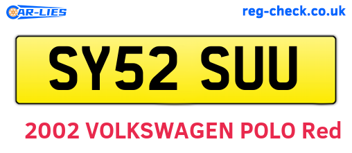 SY52SUU are the vehicle registration plates.