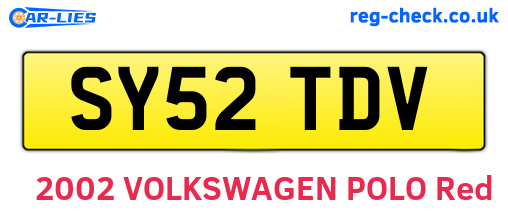 SY52TDV are the vehicle registration plates.