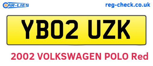 YB02UZK are the vehicle registration plates.