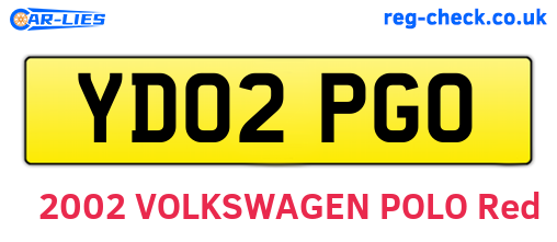 YD02PGO are the vehicle registration plates.
