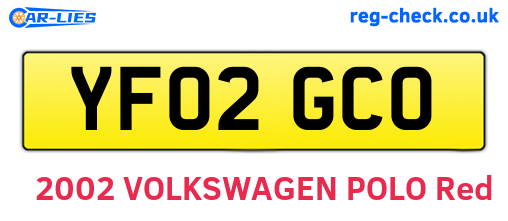 YF02GCO are the vehicle registration plates.