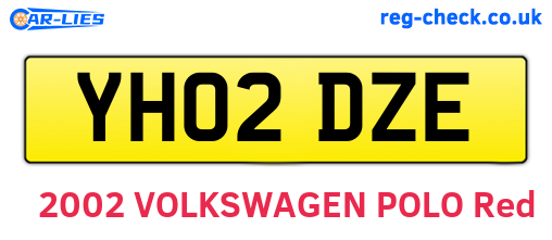 YH02DZE are the vehicle registration plates.