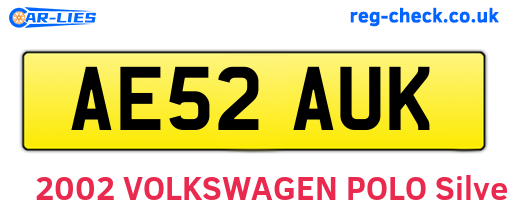 AE52AUK are the vehicle registration plates.